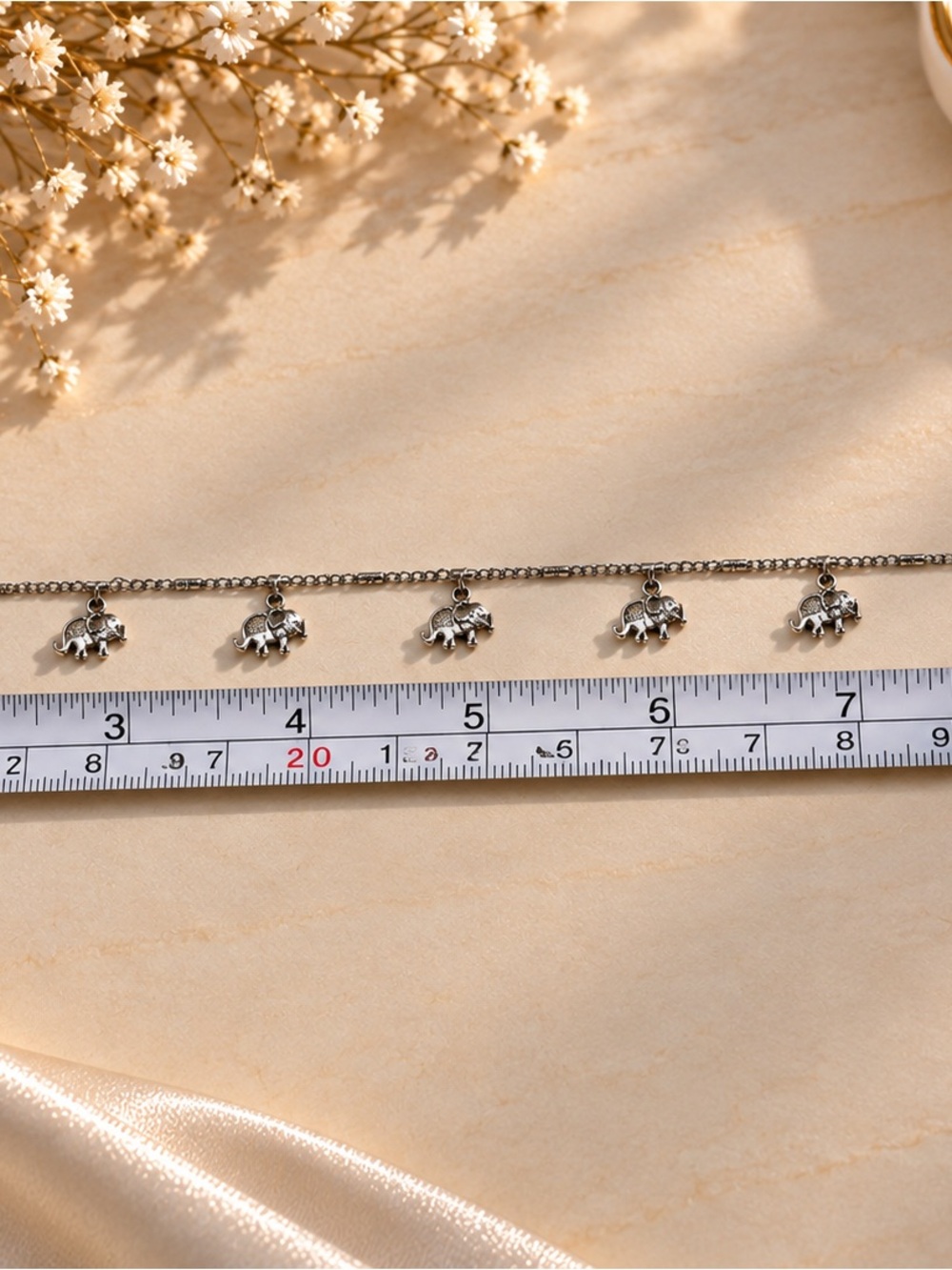 Silver Elephant Charm Anklet - Women Jewelry